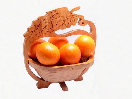 Basket of oranges  isolatedの写真素材