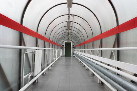 Pedestrian traffic between production facilities on different floors.の写真素材