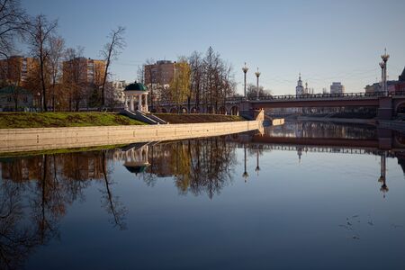 View of the orlik river embankment of the city of Orla. Russia.の写真素材