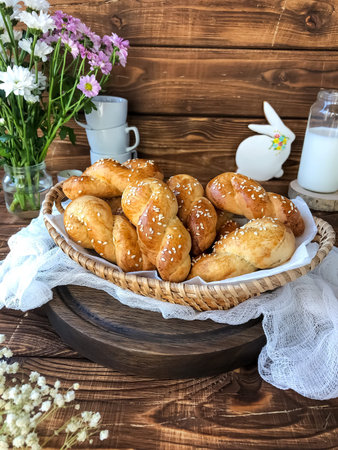 Kuluraki Greek Easter cookies with sesame seeds