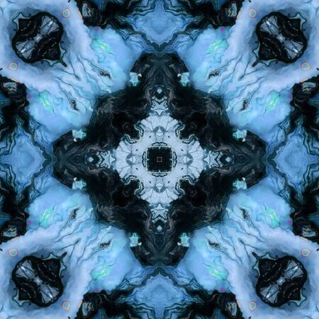 blue ornamental patternの写真素材