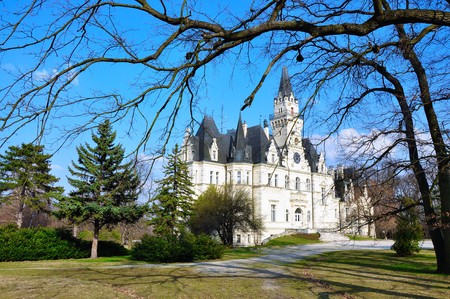Castle and park in Budmerice, Slovak republic.のeditorial素材