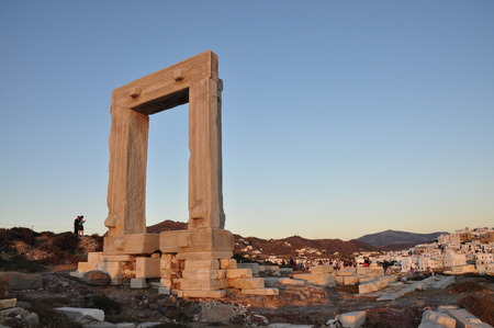 Portara gate in Naxos island in Greeceのeditorial素材