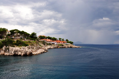 Typical Landscape coastline on Losinj and Cres islands in Croatiaの写真素材