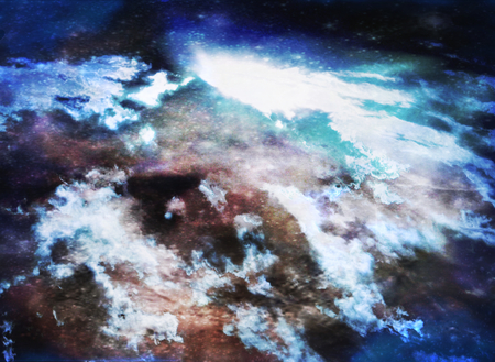 Abstract beautiful galaxy clouds heaven blue scene sceneryの写真素材