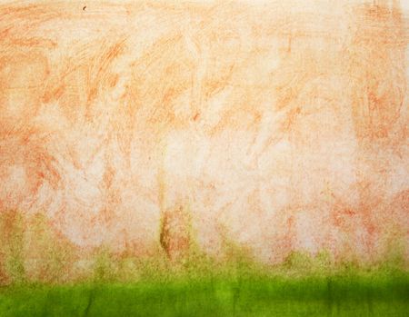 Watercolor orange beige and green simple backgroundの写真素材