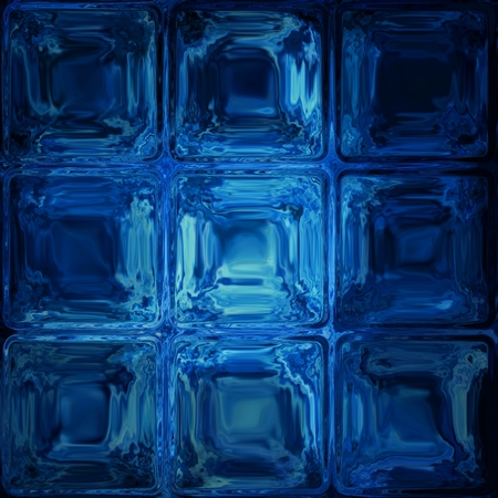 Blue glass tiles cubes window screen abstract imageの写真素材