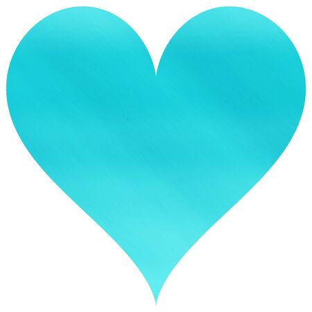 Beautiful simple and turquoise blue heart shapeの写真素材
