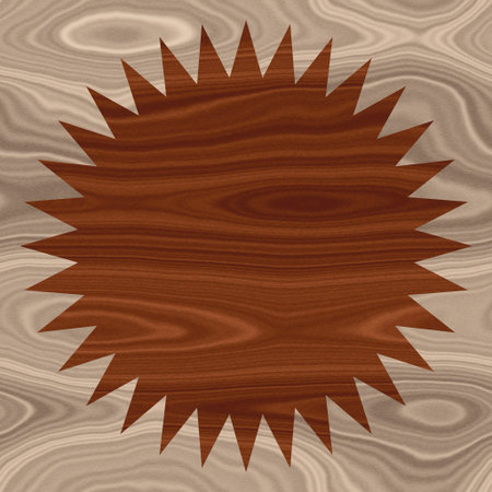 Wooden wood natural dark cogwheel on light wooden surfaceの写真素材