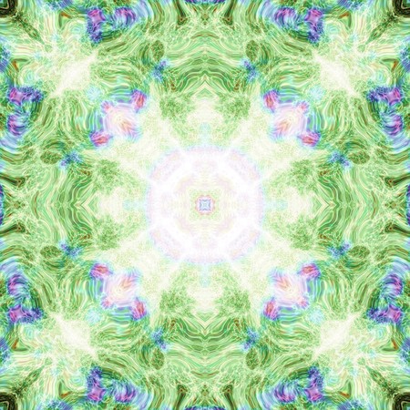 Ornamental unusual oriental multicolored art green backgroundの写真素材