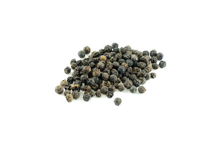 black pepper on white backgroundの写真素材