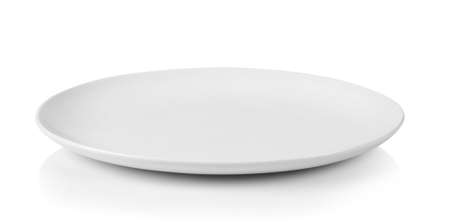 white plate isolated on white backgroundの写真素材