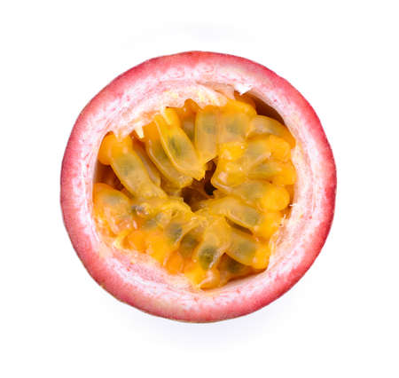 Passion fruit isolated on white background.の写真素材