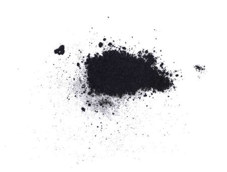 activated charcoal isolated on white backgroundの写真素材