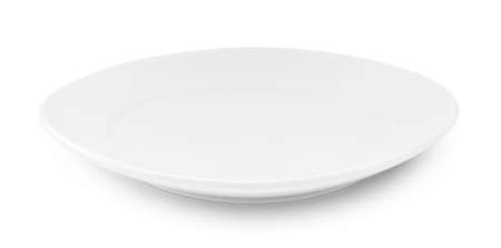 empty plate isolated on white background.の写真素材