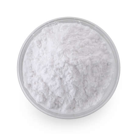 tapioca flour isolated on white backgroundの写真素材