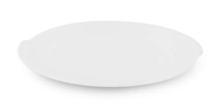 empty plate isolated on white backgroundの写真素材