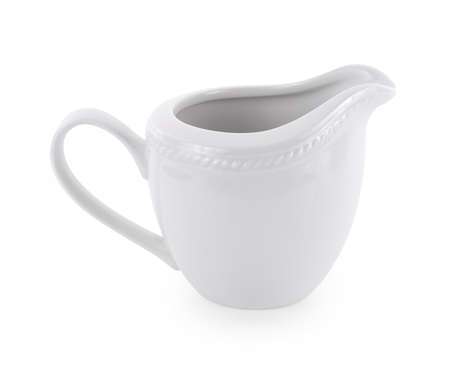 Milk jar on white backgroundの写真素材