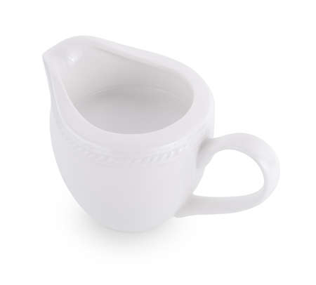 Milk jar on white backgroundの写真素材