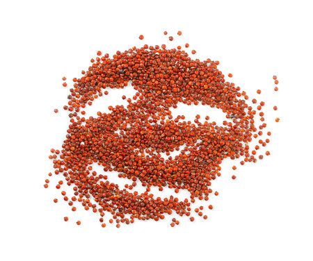 red quinoa isolate on white backgroundの写真素材