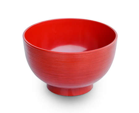 Red bowl on White backgroundの写真素材
