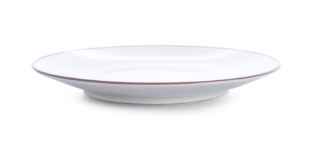 white plate isolated on white backgroundの写真素材