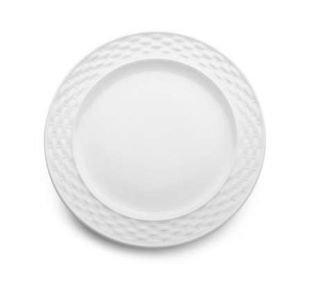 white plate isolated on white backgroundの写真素材