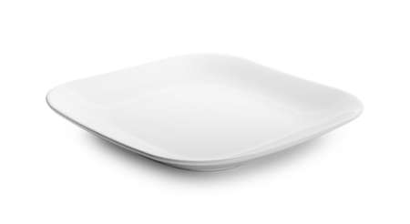white plate isolated on white backgroundの写真素材