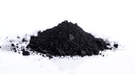 activated charcoal isolated on white background