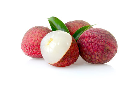 Lychee isolated on white background.