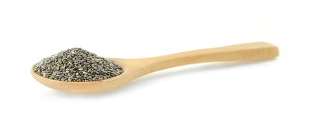 Chia seeds isolated on white background.の写真素材