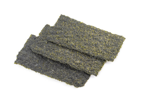 Japanese food nori dry seaweed or edible seaweedの写真素材