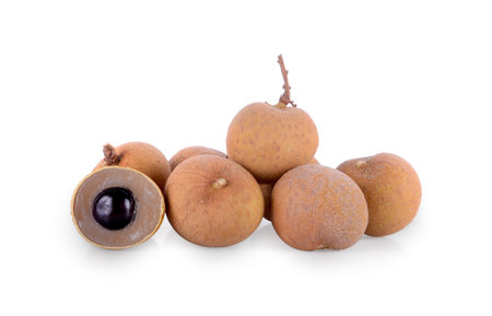 Longan isolated on white backgroundの写真素材