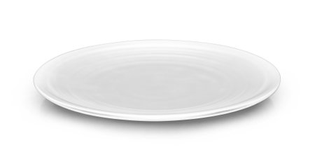 empty plate isolated on white backgroundの写真素材