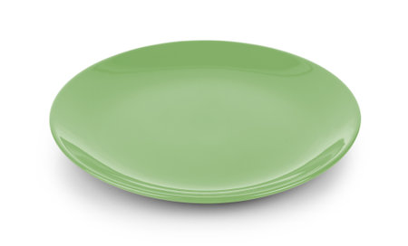 empty plate isolated on white backgroundの写真素材
