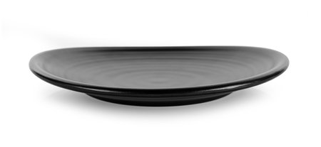 empty plate isolated on white backgroundの写真素材