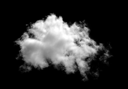 white Clouds on black background.の写真素材