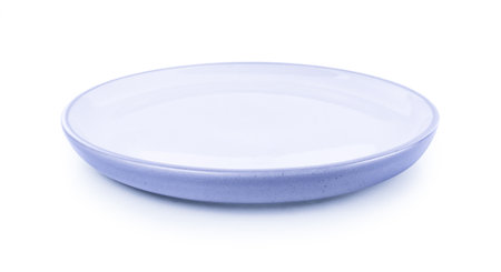empty plate isolated on white backgroundの写真素材