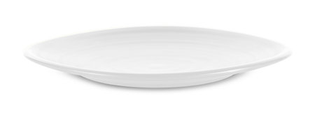 empty plate isolated on white backgroundの写真素材