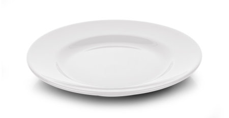 empty plate on white backgroundの写真素材