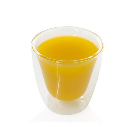 Pumpkin juice on white backgroundの写真素材