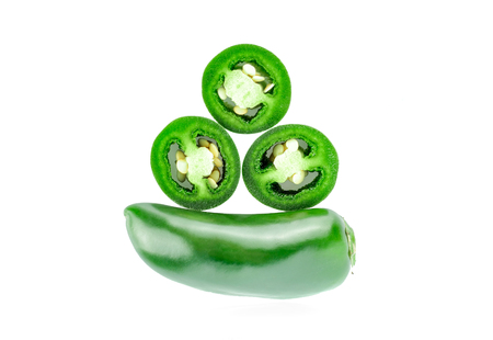 jalapeno on white backgroundの写真素材