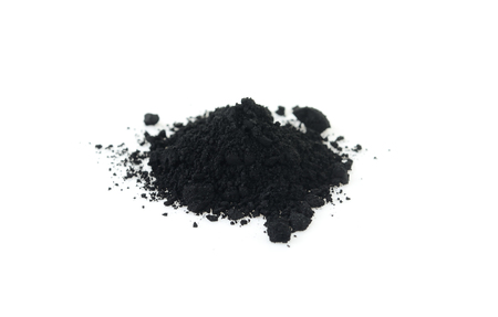 activated charcoal isolated on white backgroundの写真素材