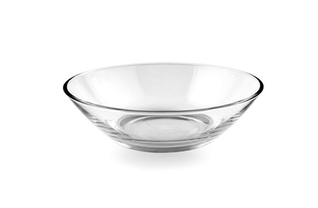 glass bowl isolated on white backgroundの写真素材