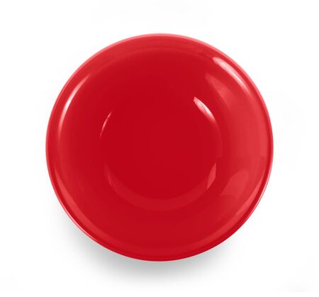 red bowl on white backgroundの写真素材