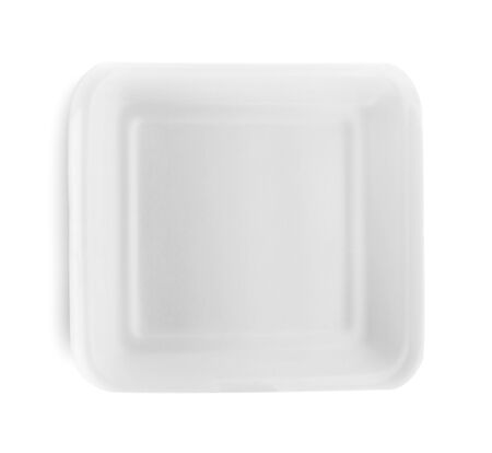 Foam box isolated on white backgroundの写真素材