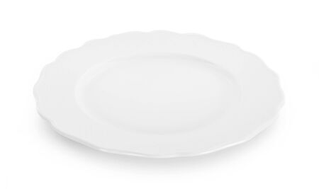 empty plate isolated on white backgroundの写真素材