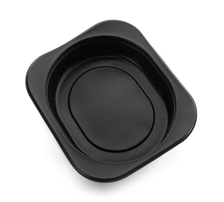 plastic empty bowl on white backgroundの写真素材