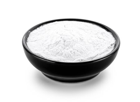tapioca flour isolated on white backgroundの写真素材