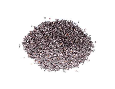 Chia seeds isolated on white background.の写真素材